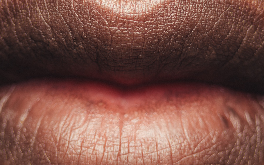closeup of human lips